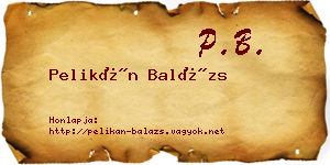 Pelikán Balázs névjegykártya