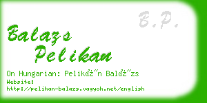 balazs pelikan business card